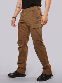 Dark Khaki Comfort Straight Fit Stretch Cargo Pant