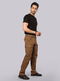 Dark Khaki Comfort Straight Fit Stretch Cargo Pant