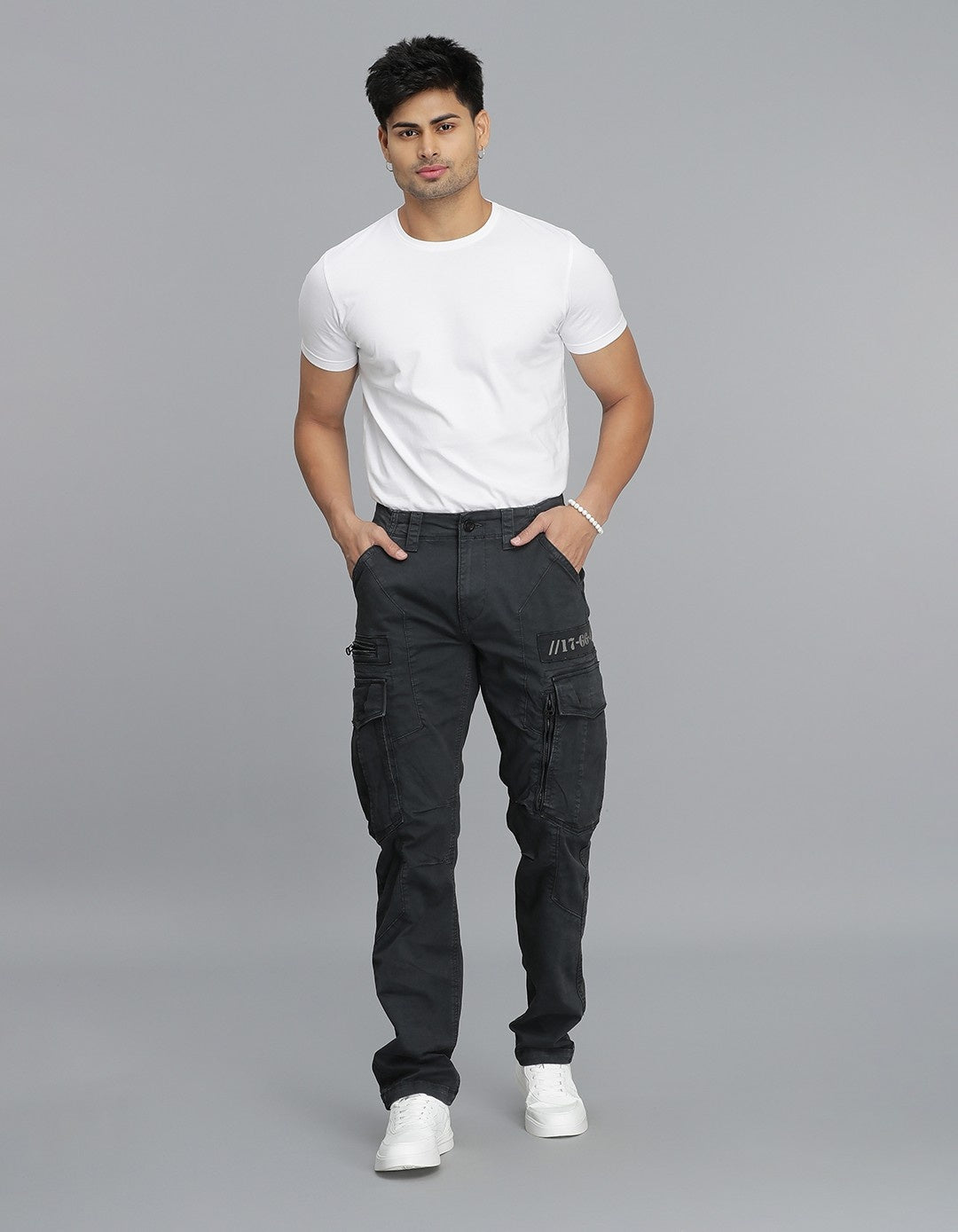 Dk Slate Regular Fit Cargo Pant