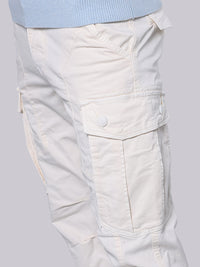 Off White Comfort Straight Fit Stretch Cargo Pant