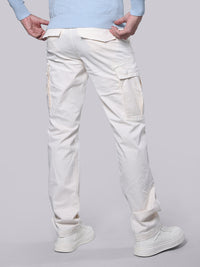 Off White Comfort Straight Fit Stretch Cargo Pant