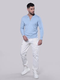 Off White Comfort Straight Fit Stretch Cargo Pant