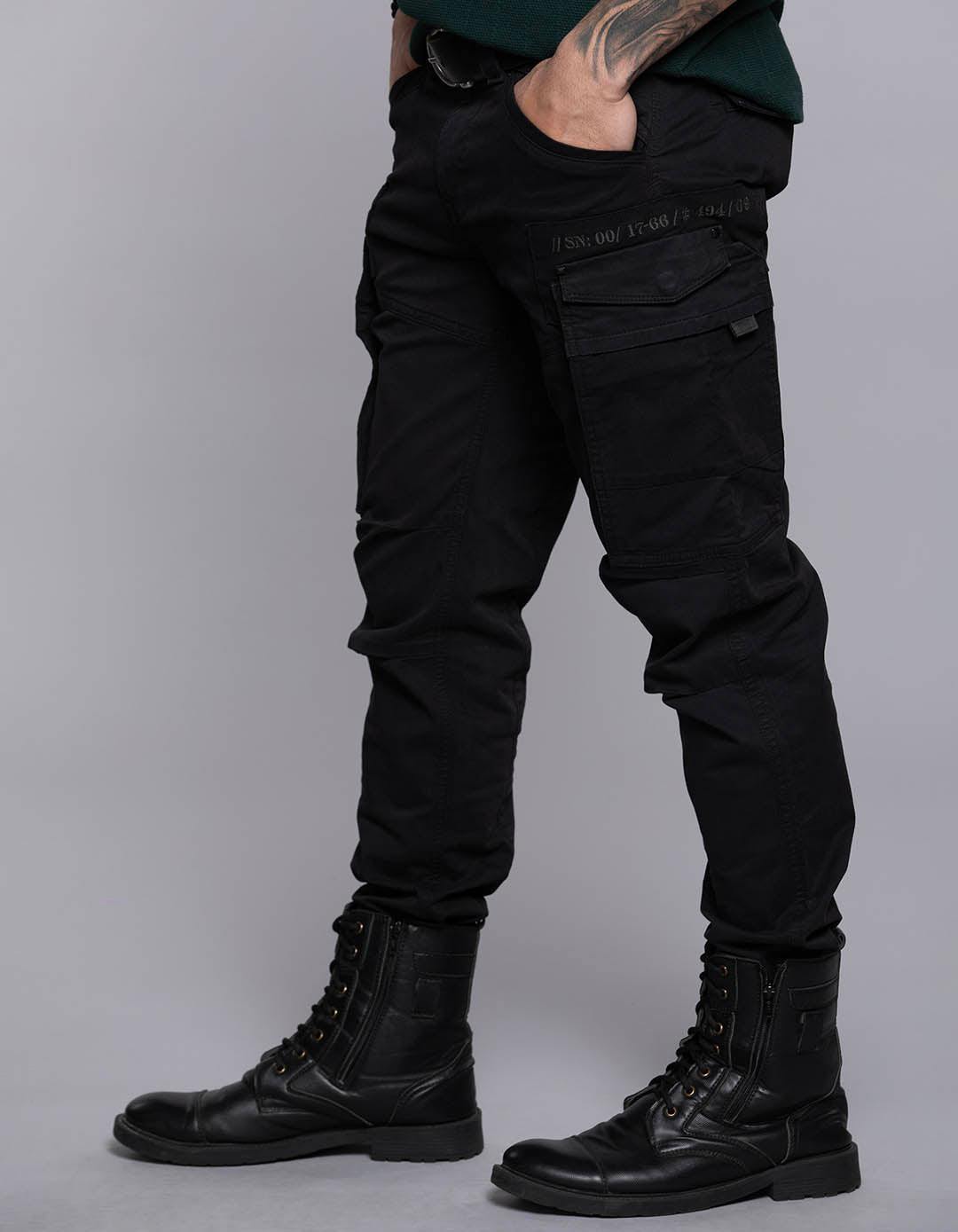 Black Regular Fit Cargo Pant