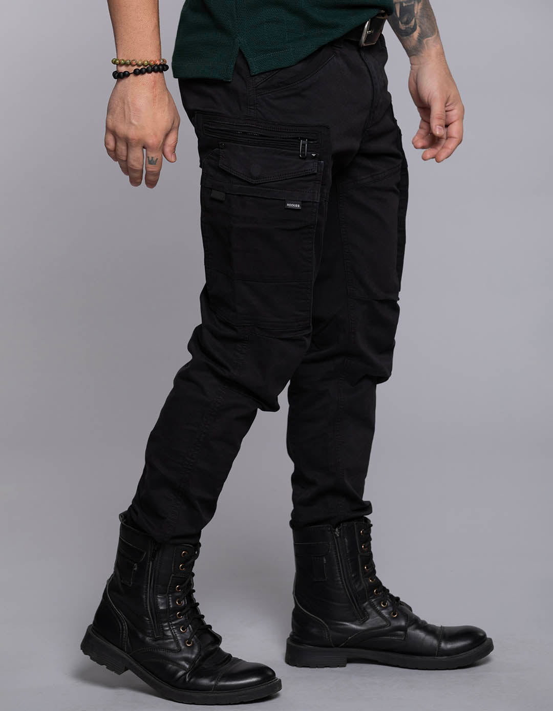 Black Regular Fit Cargo Pant