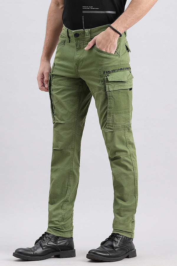 Moss Green Slim Fit Cargo Pant (Regular Fit)