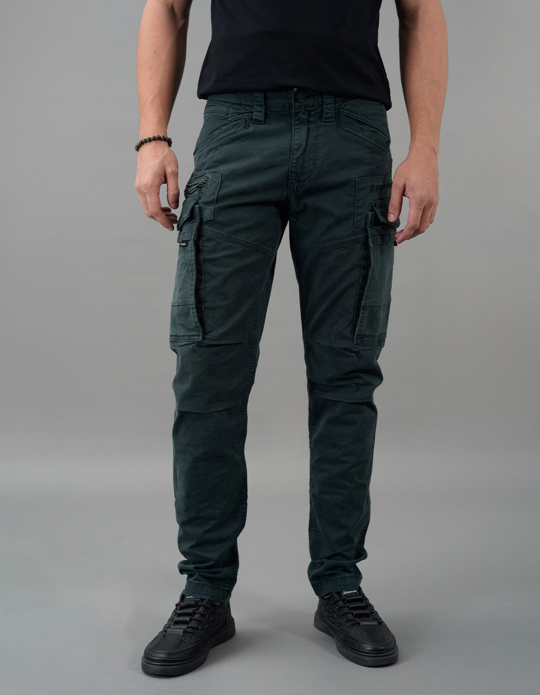 Bottle Green Regular Fit Cargo Pant
