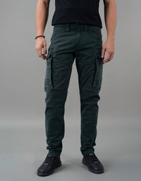 Bottle Green Regular Fit Cargo Pant