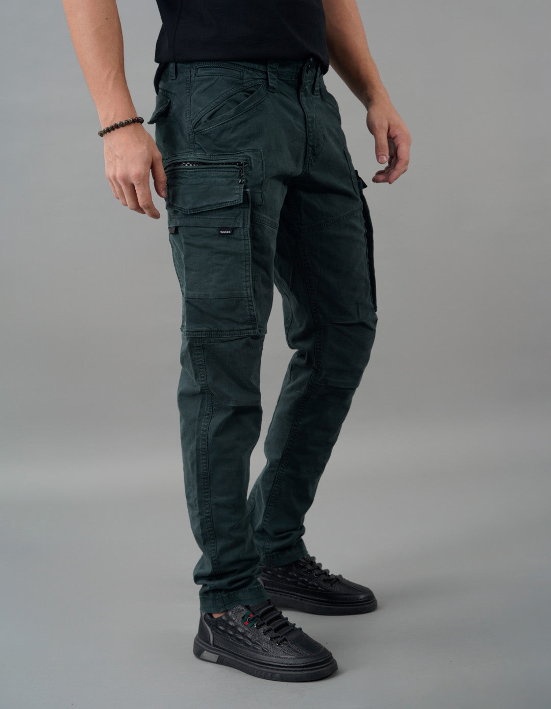Bottle Green Regular Fit Cargo Pant