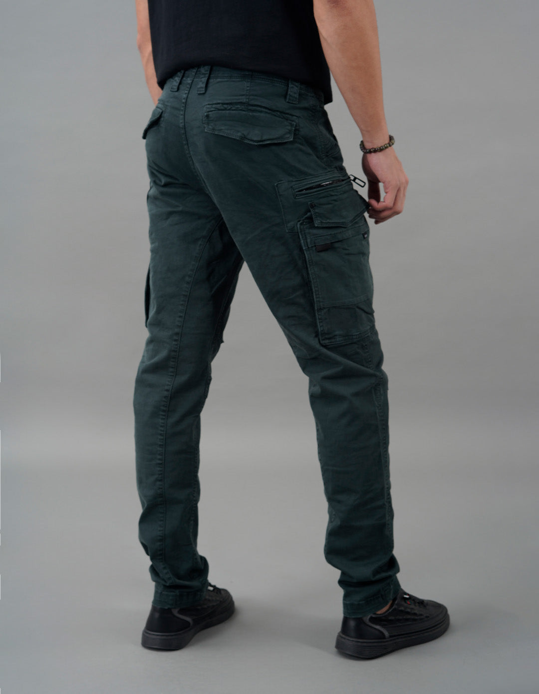 Bottle Green Regular Fit Cargo Pant
