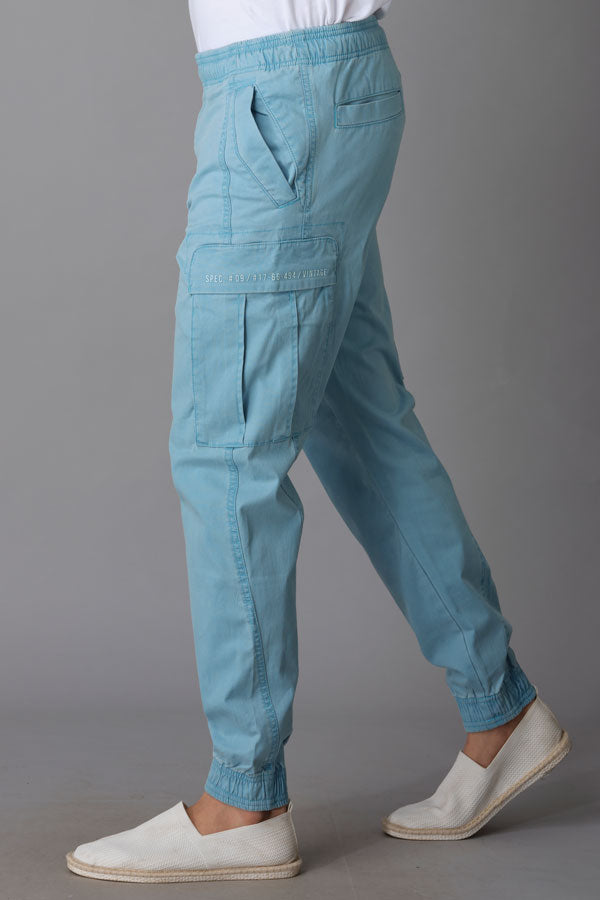 Blue Tapered Fit Cargo Pant1