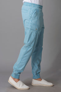 Blue Cargo Pant (Tapered Fit)