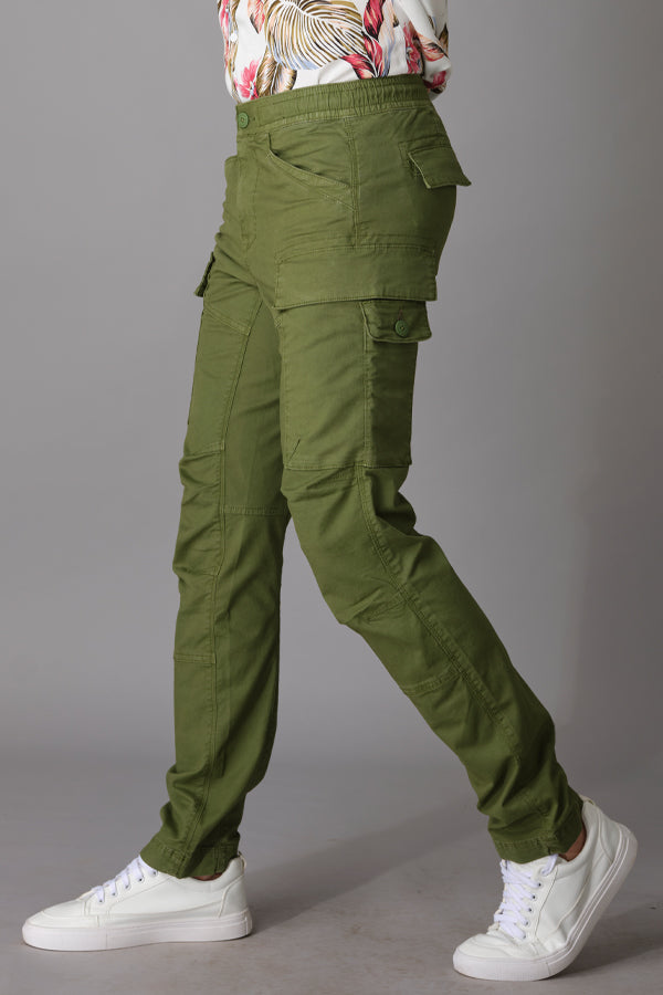 Green Cargo Pant (Tapered Fit)