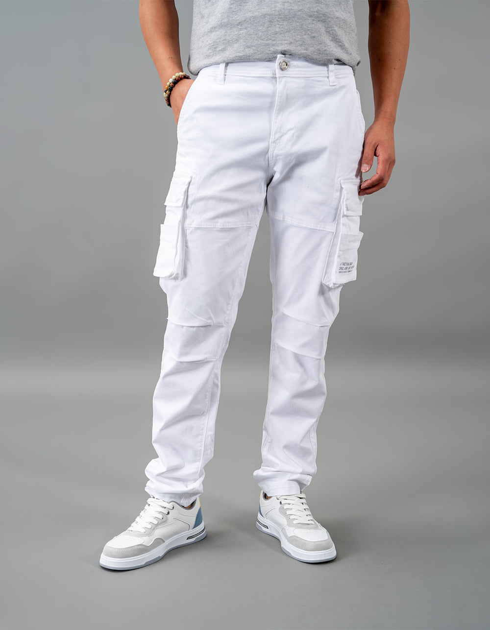 White Regular Fit Cargo Pant