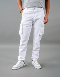 White Regular Fit Cargo Pant