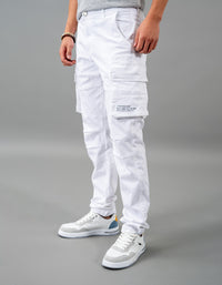 White Regular Fit Cargo Pant