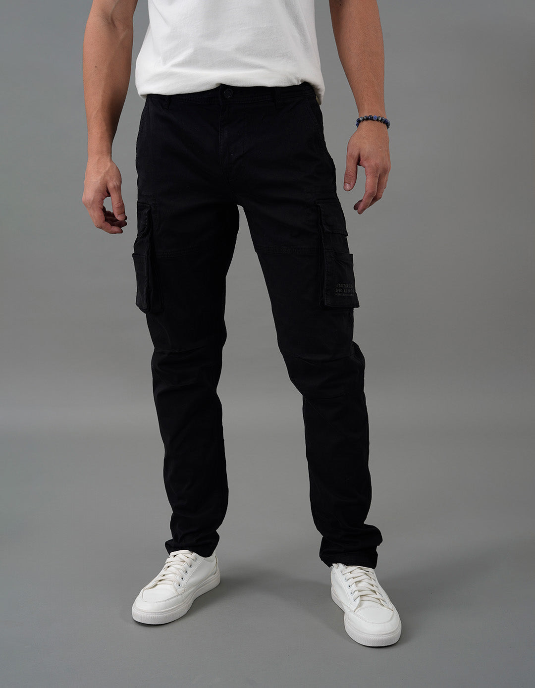 Black Regular Fit Cargo Pant
