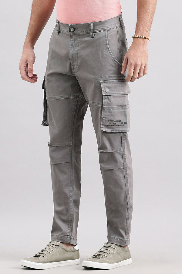 Clay Grey Slim Fit Cargo Pant (Regular Fit)