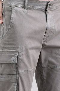 Clay Grey Slim Fit Cargo Pant (Regular Fit)