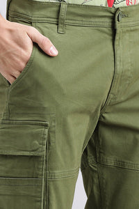Military Green Slim Fit Cargo Pant (Regular Fit)