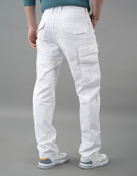 White Regular Fit Cargo Pant