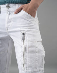 White Regular Fit Cargo Pant