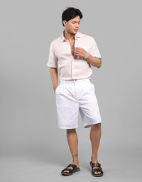 White Loose Fit Cotton Short
