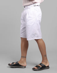 White Loose Fit Cotton Short