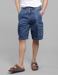 Dk Blue Denim Cargo Shorts