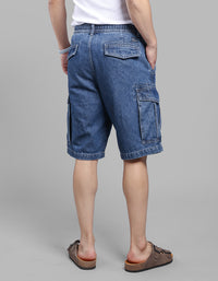 Dk Blue Denim Cargo Shorts