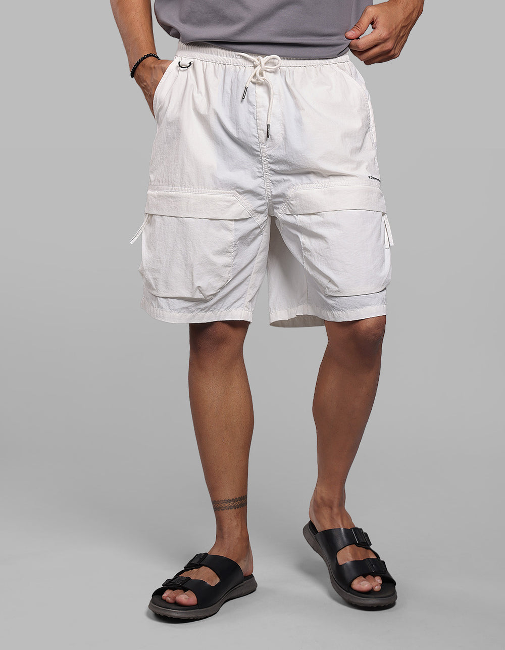White Loose Fit Utility Short