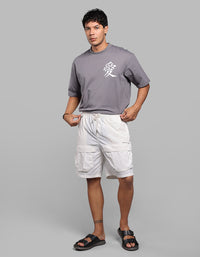 White Loose Fit Utility Short