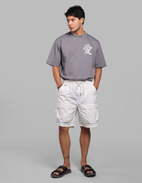 White Loose Fit Utility Short