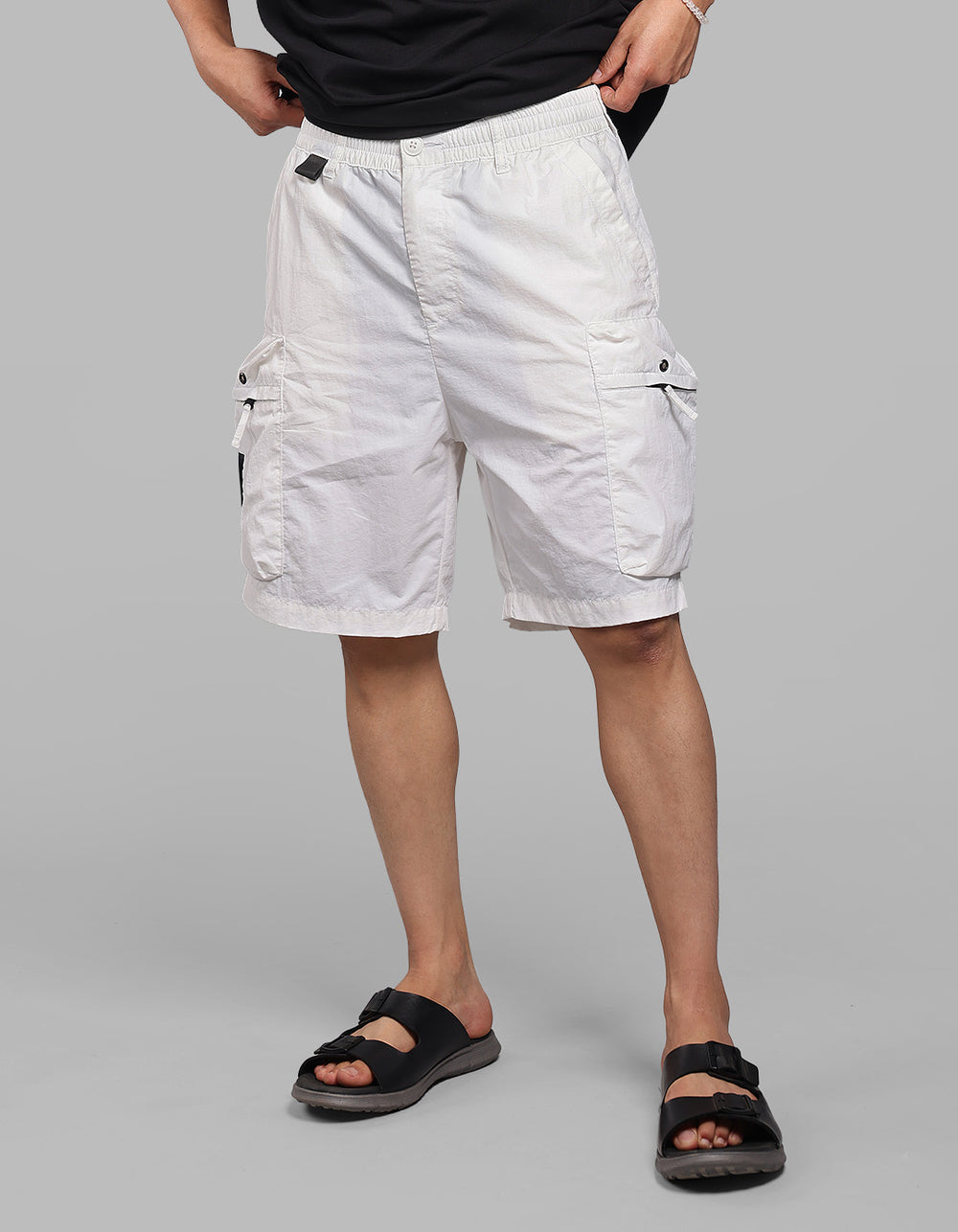 White Loose Fit Utility Short