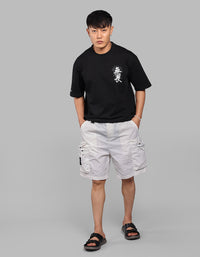 White Loose Fit Utility Short