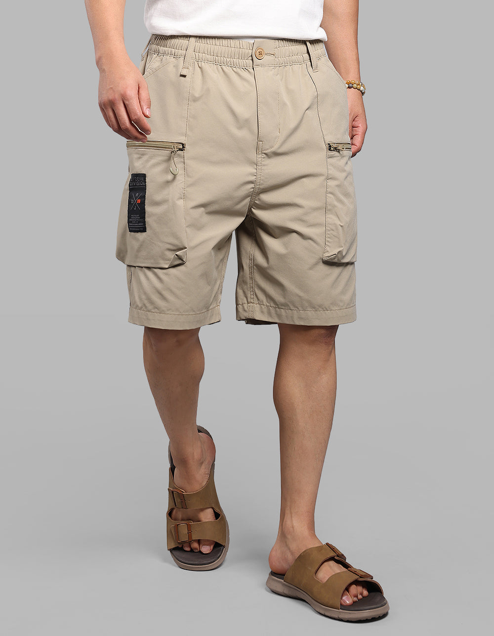 Khaki Loose Fit Utility Short