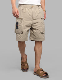 Khaki Loose Fit Utility Short