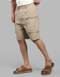 Khaki Loose Fit Utility Short