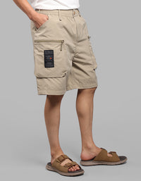 Khaki Loose Fit Utility Short