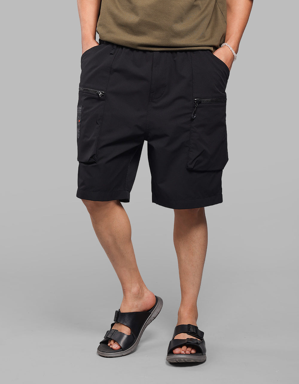 Black Loose Fit Utility Short