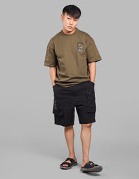 Black Loose Fit Utility Short