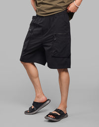 Black Loose Fit Utility Short