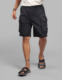 Black Loose Fit Utility Short