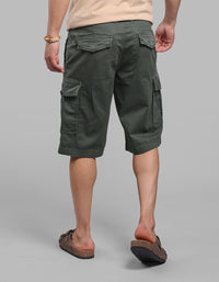 Military Green Stretch Cargo Short