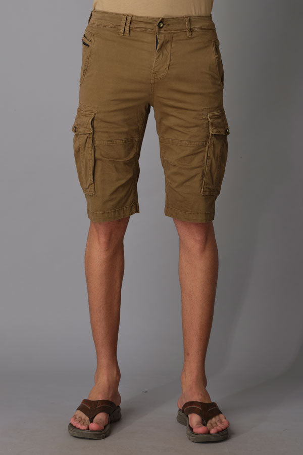 Dk Khaki Cotton Cargo Short