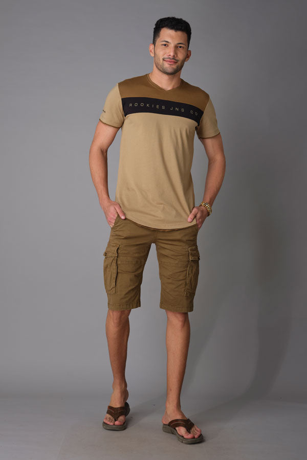 Dk Khaki Cotton Cargo Short