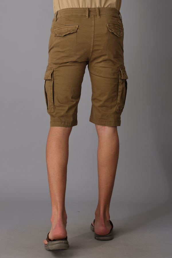 Dk Khaki Cotton Cargo Short