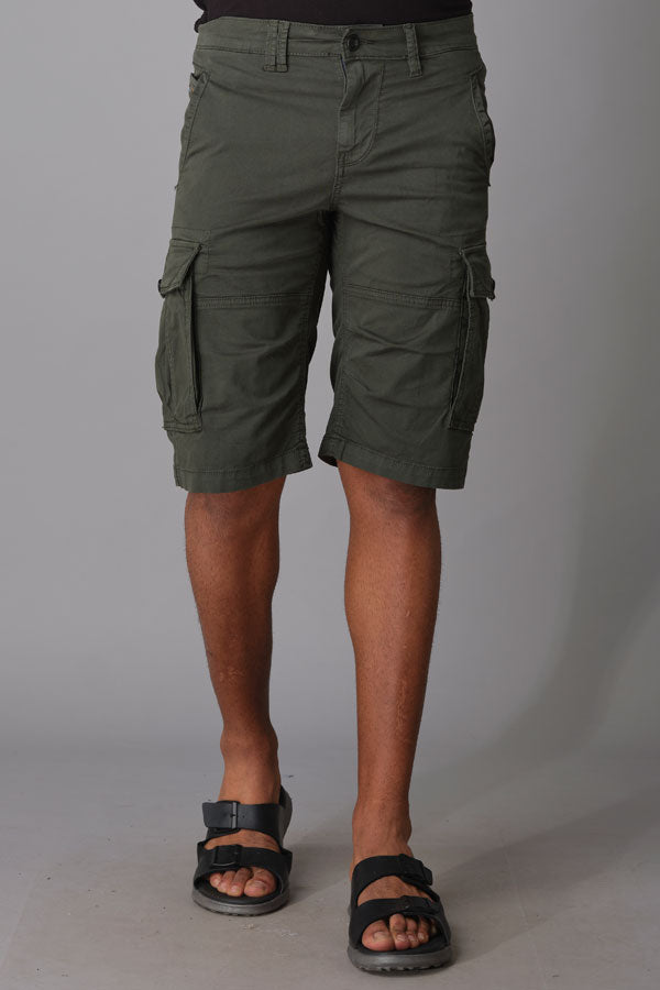 Military Green Cotton Cargo Short