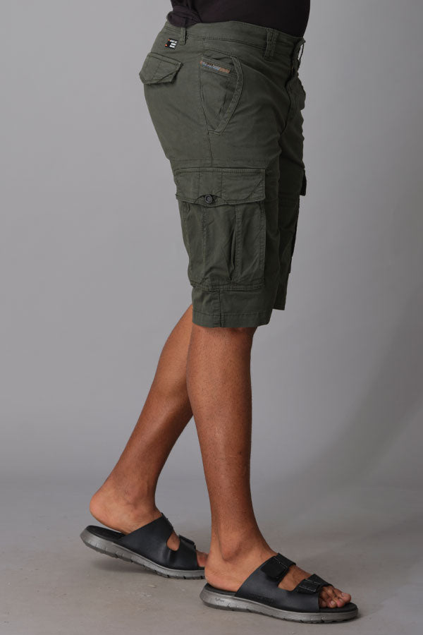 Military Green Cotton Cargo Short