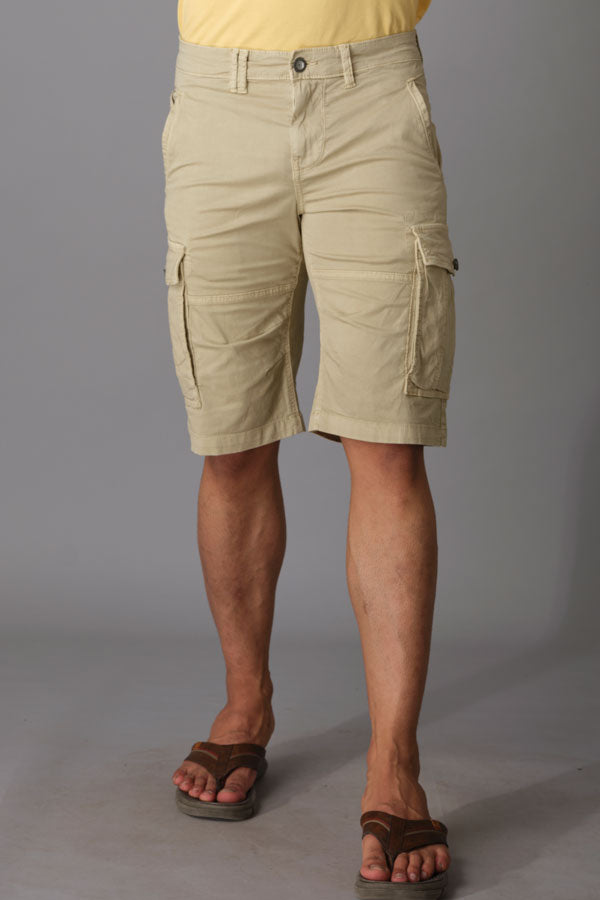 Stone Cotton Cargo Short