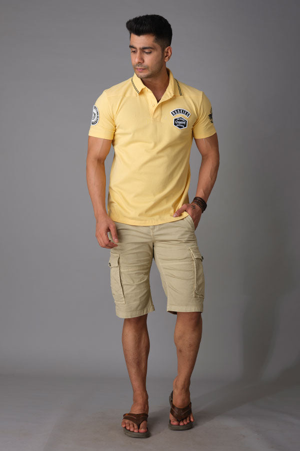 Stone Cotton Cargo Short